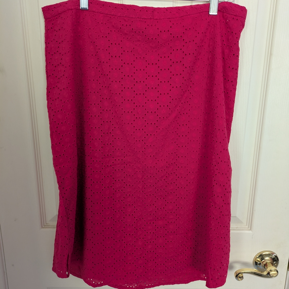 The Limited Pink Eyelet Pencil Skirt